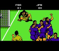 une photo d'Ã©cran de Konami Hyper Soccer sur Nintendo Nes